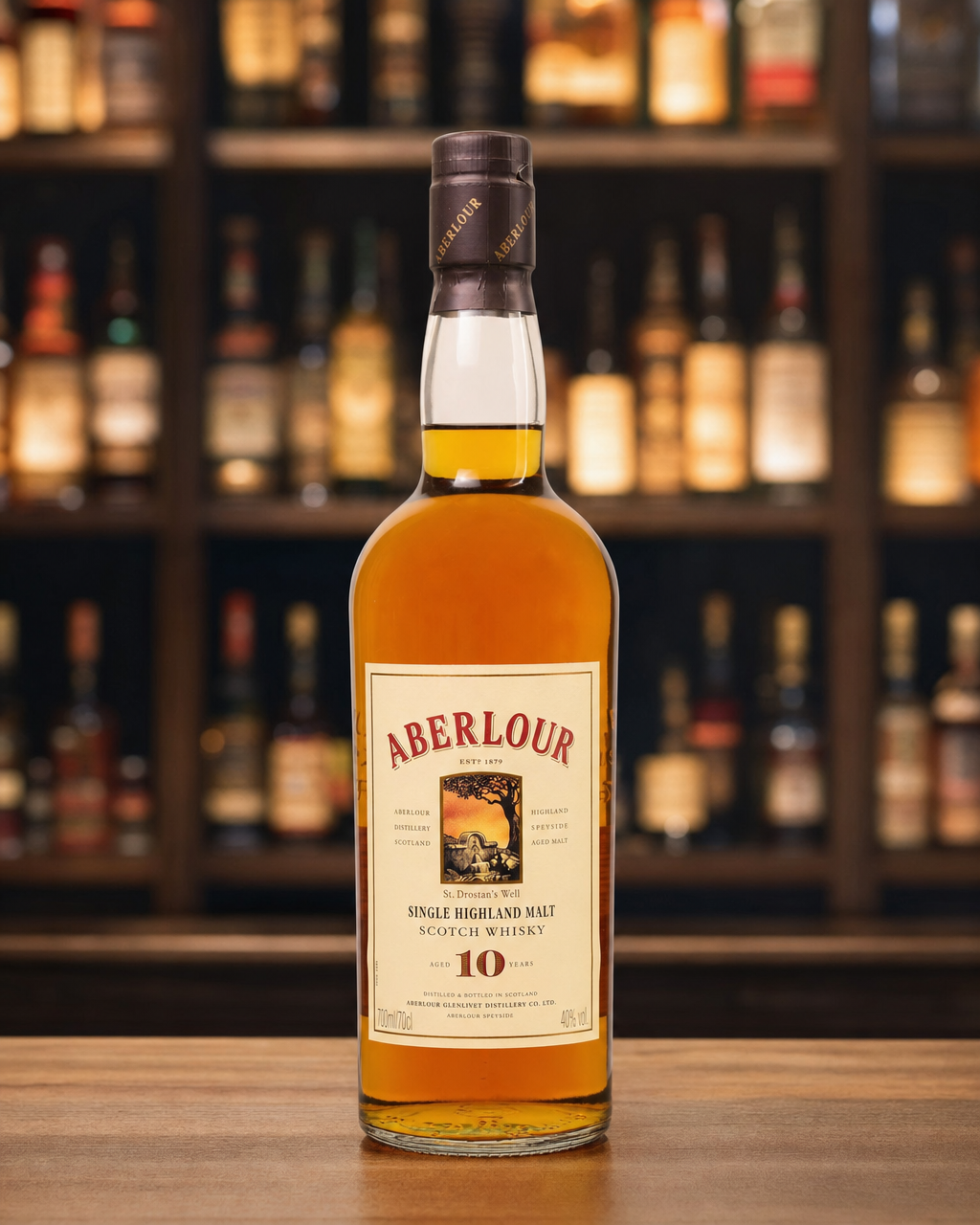 Aberlour 10 Year Old bottle, alternate view