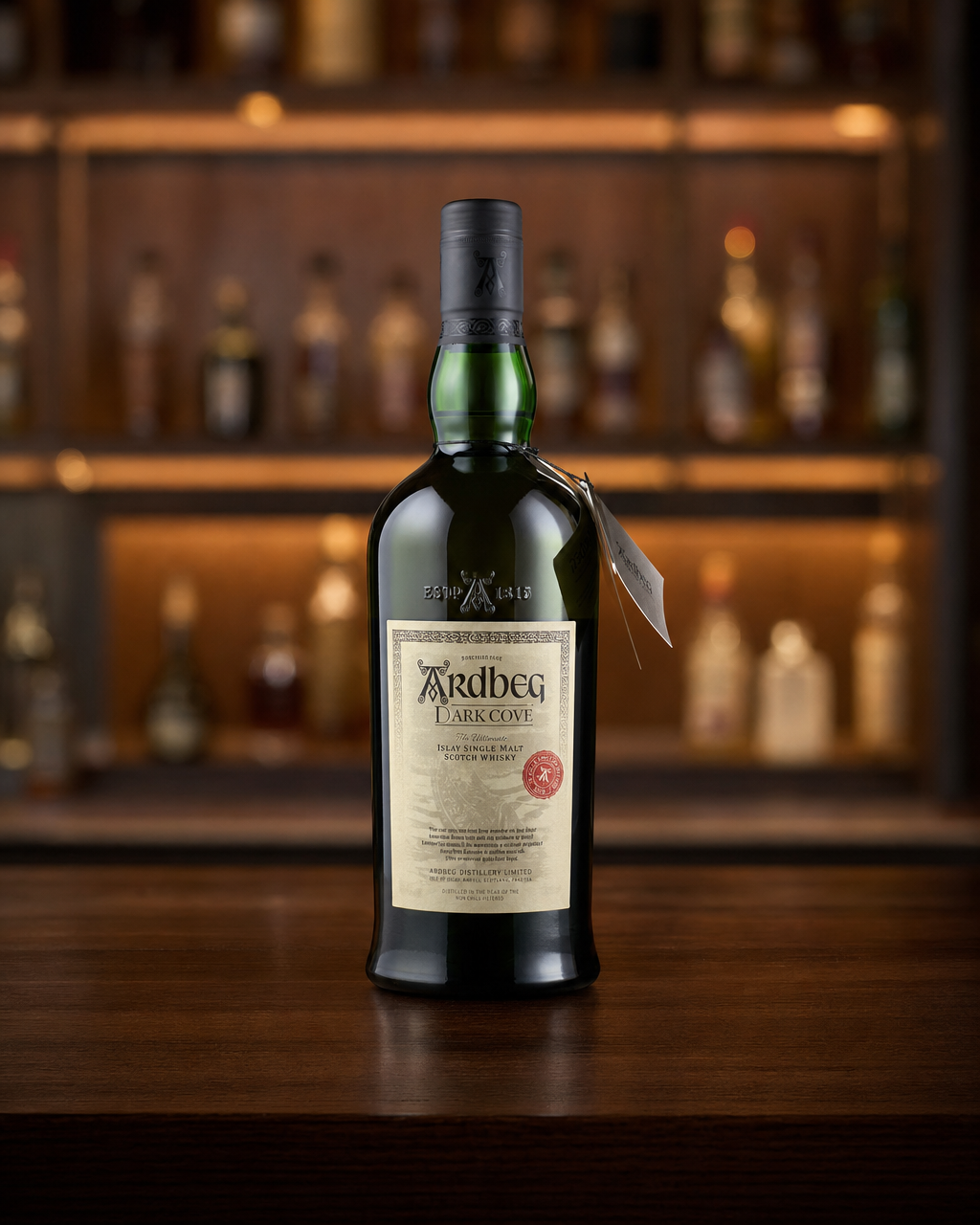 Ardbeg Dark Cove Committee Release bottle, alternate view
