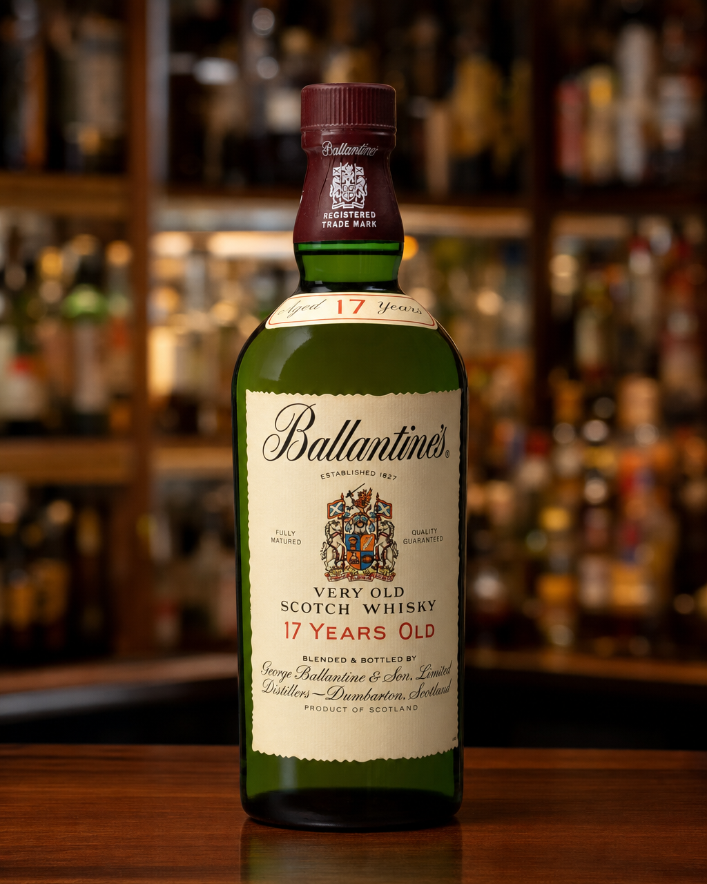 Ballantine's 17 Year Old bottle, alternate view