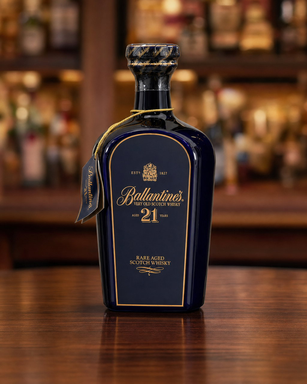 Ballantine's 21 Year Old bottle, alternate view