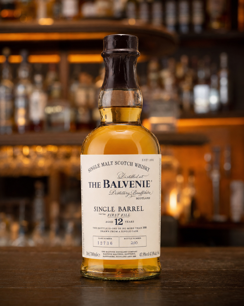 Balvenie 12 Years Old (Single Barrel) bottle, alternate view