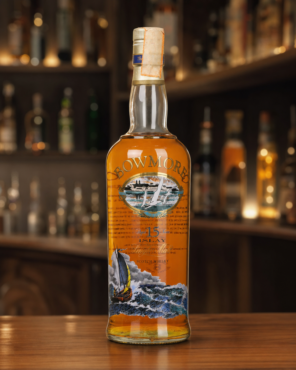 Bowmore 15 Year Old (Mariner) bottle, alternate view