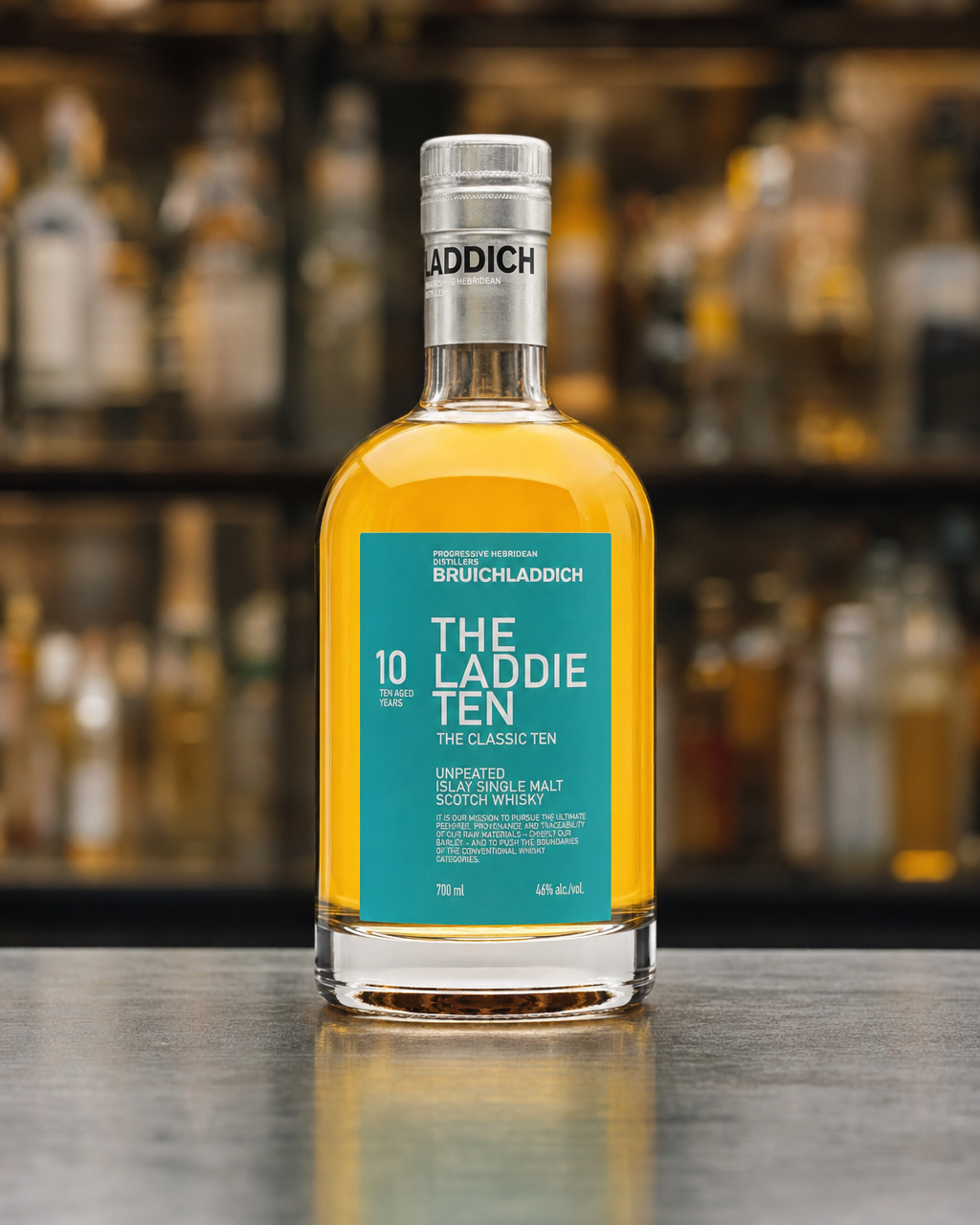 Bruichladdich 10 Years Old (The Laddie) bottle, alternate view
