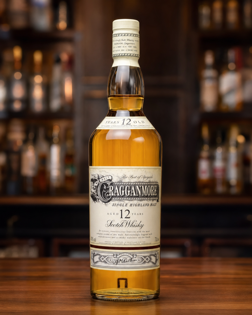 Cragganmore 12 Year Old bottle, alternate view
