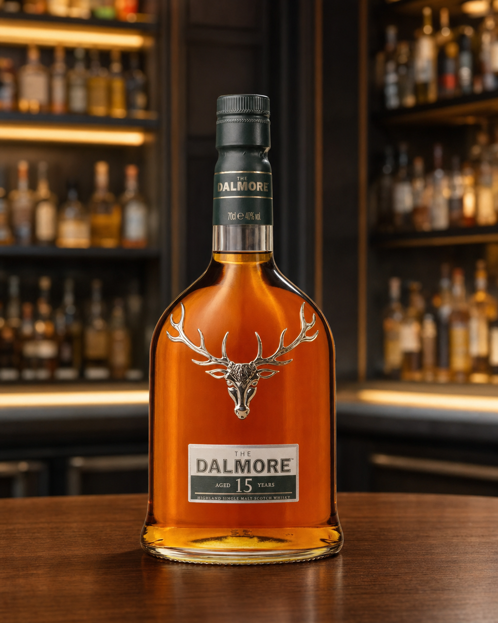Dalmore 15 Year Old bottle, alternate view