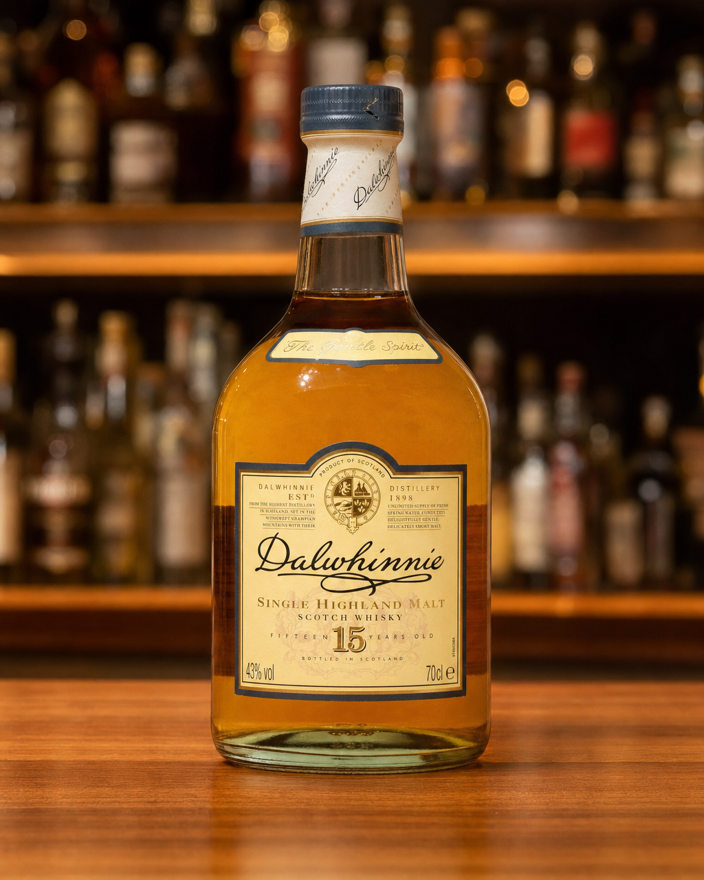 Dalwhinnie 15 Year Old bottle, alternate view