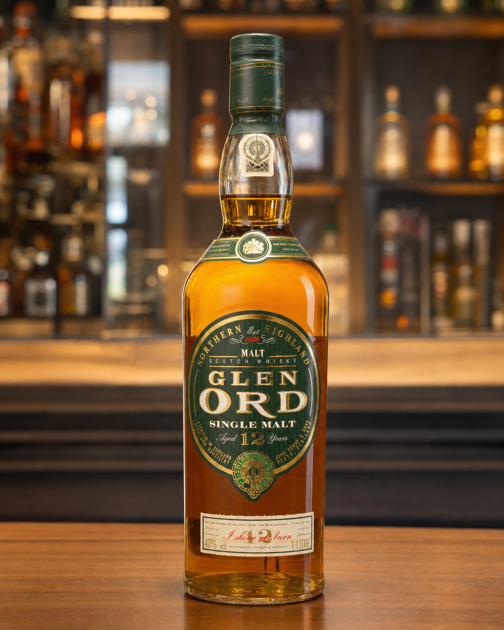 Glen Ord 12 Year Old bottle, alternate view