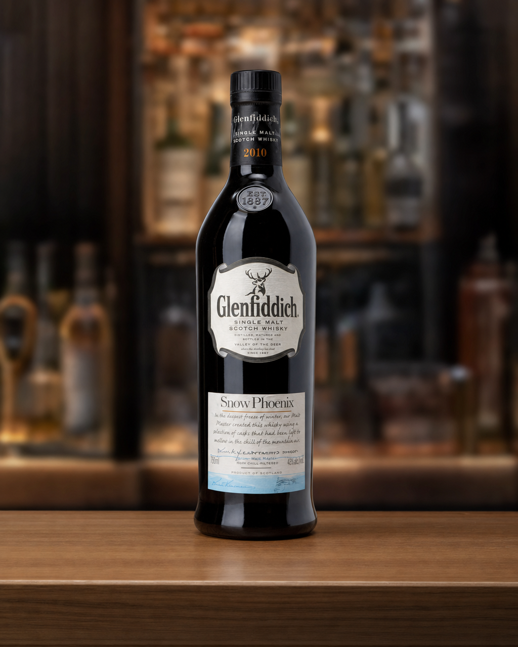 Glenfiddich Snow Phoenix bottle, alternate view