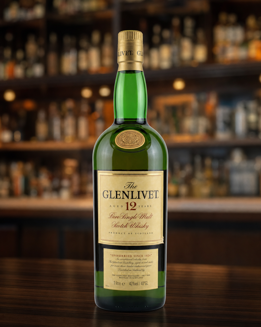 Glenlivet 12 Year Old (1980s) bottle, alternate view