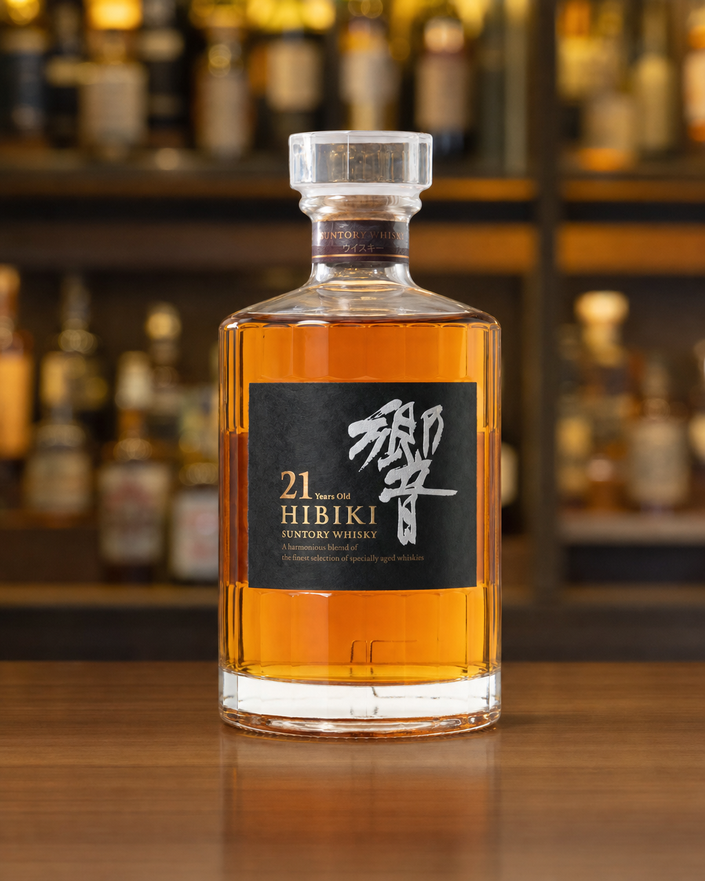 Hibiki 21 Year Old bottle, alternate view