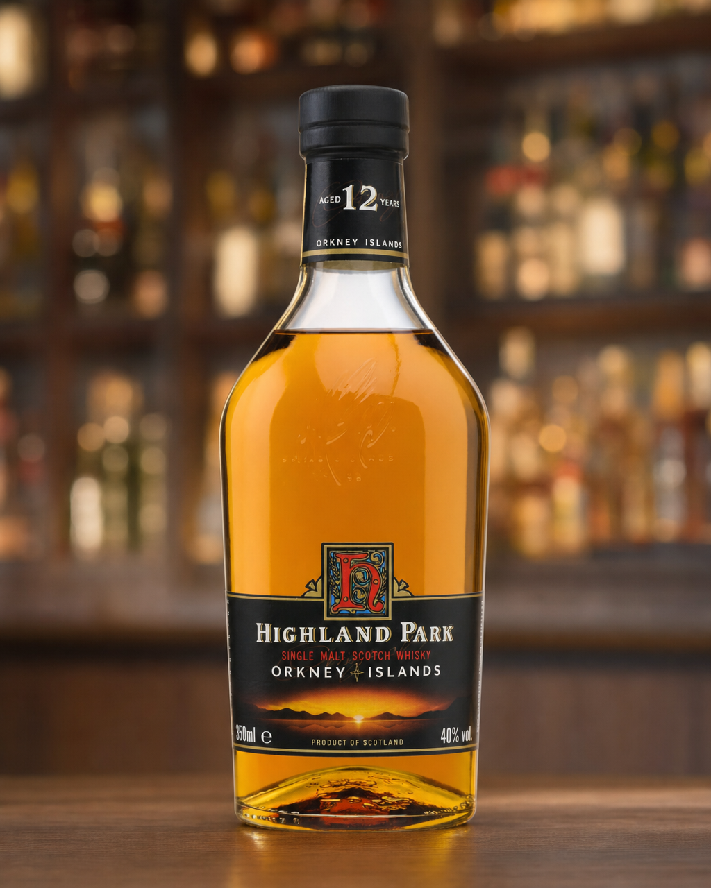 Highland Park 12 Years Old bottle, alternate view