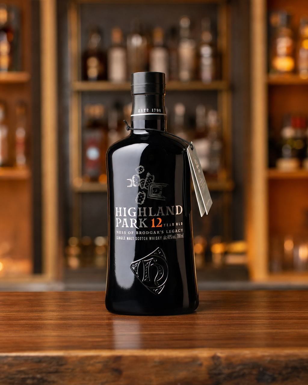 Highland Park 12 Years Old (Ness Of Brodgar's Legacy) bottle, alternate view
