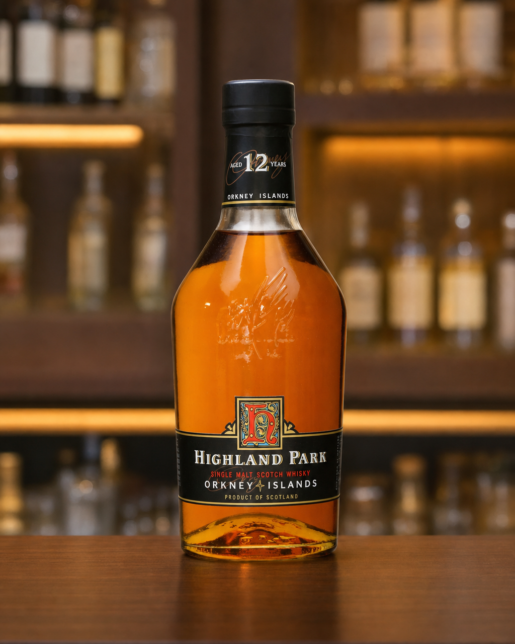 Highland Park 12 Years Old (Old Style) bottle, alternate view