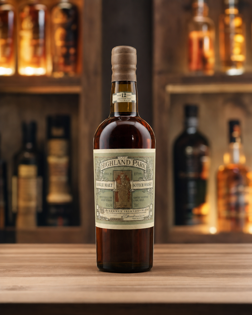 Highland Park 12 Years Old (Saint Magnus) bottle, alternate view