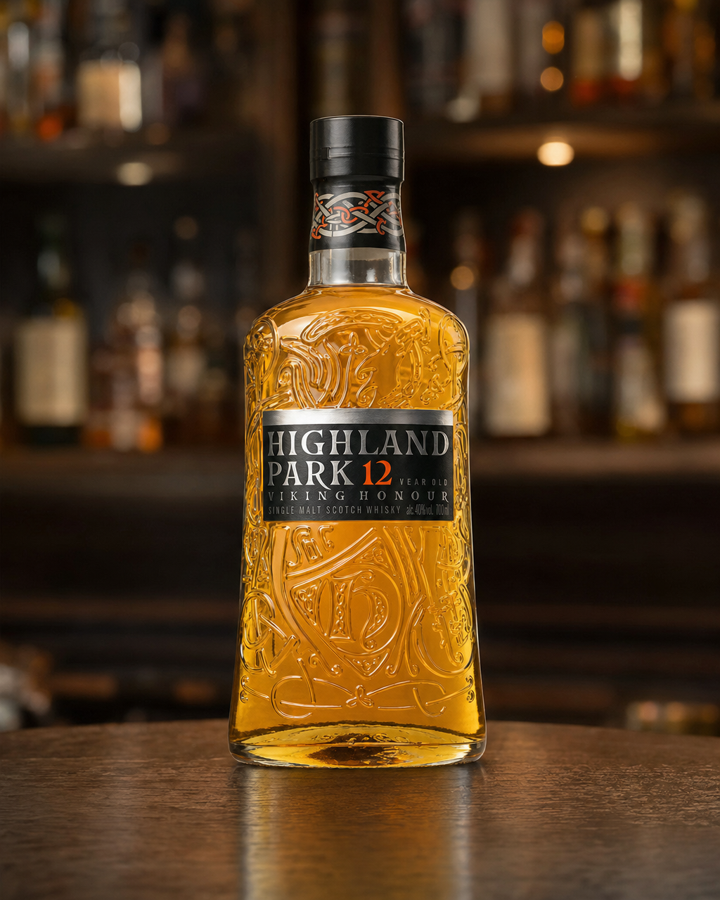 Highland Park 12 Years Old (Viking Honour) bottle, alternate view