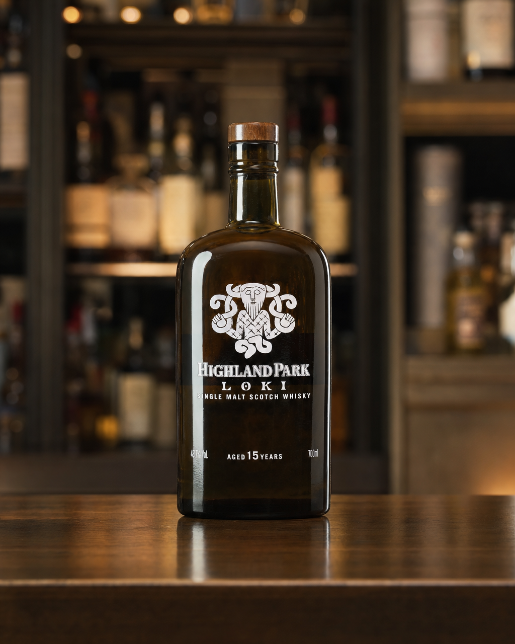 Highland Park 15 Years Old (Loki) bottle, alternate view