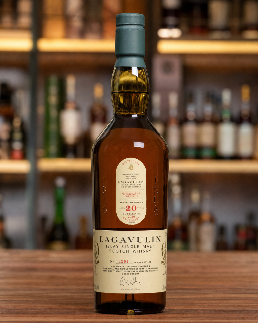 Lagavulin Feis Ile 2020 20 Year Old bottle, alternate view