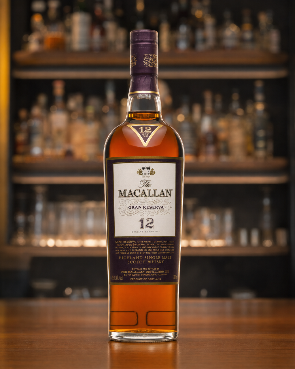 Macallan 12 Year Old Gran Reserva bottle, alternate view