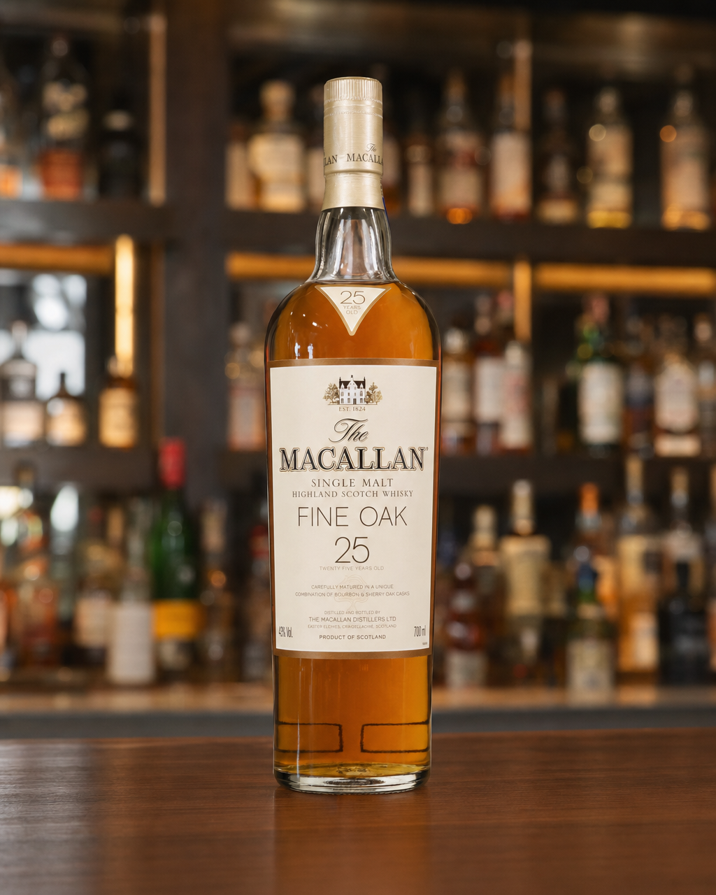 Macallan Fine Oak, 25 Year Old bottle, alternate view