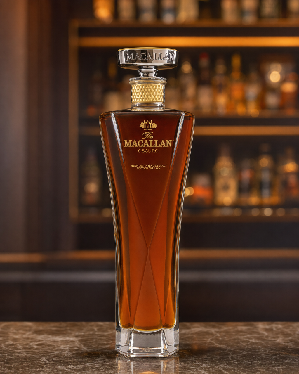 Macallan The 1824 Collection, Oscuro bottle, alternate view