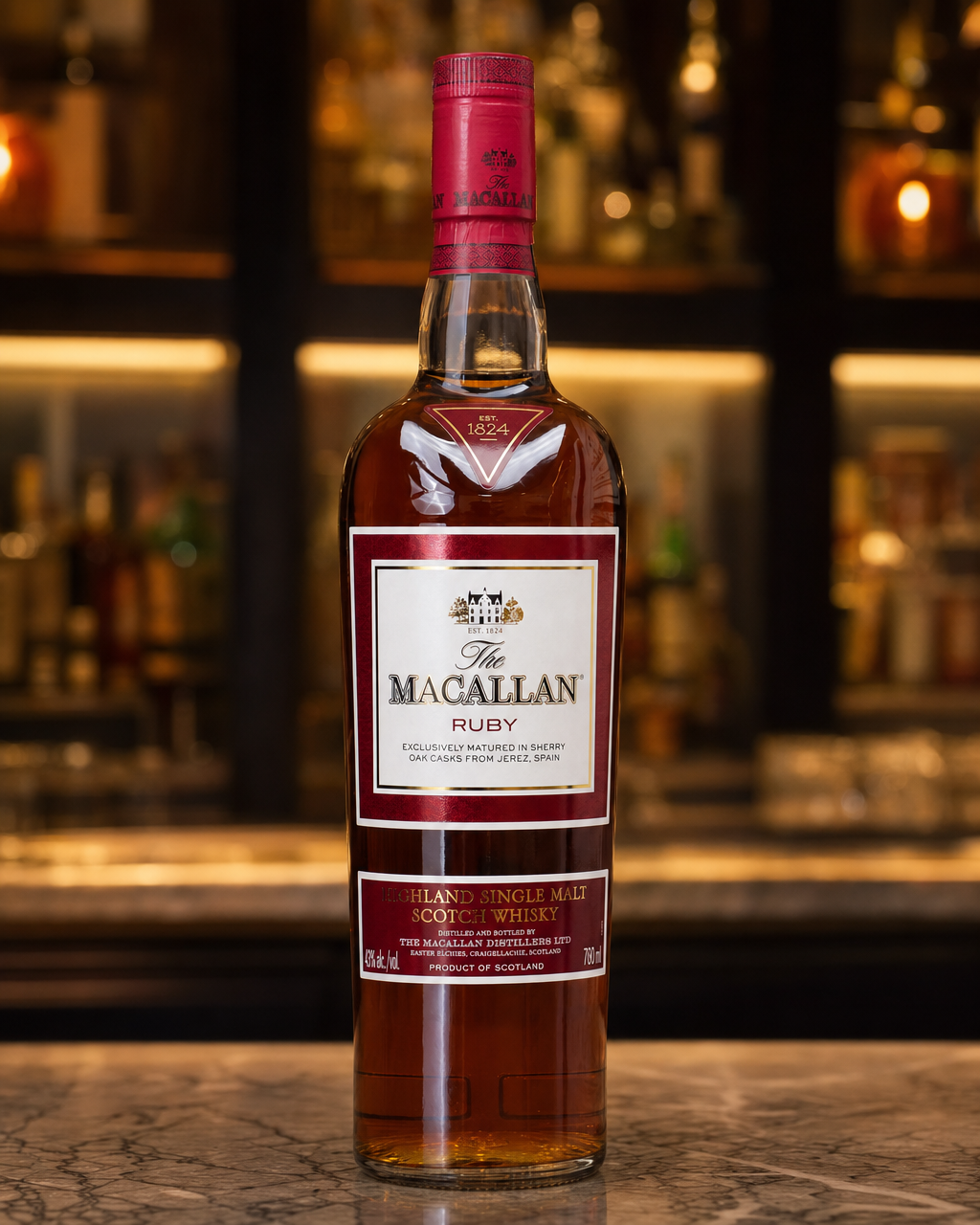 Macallan The 1824 Series, Ruby bottle, alternate view