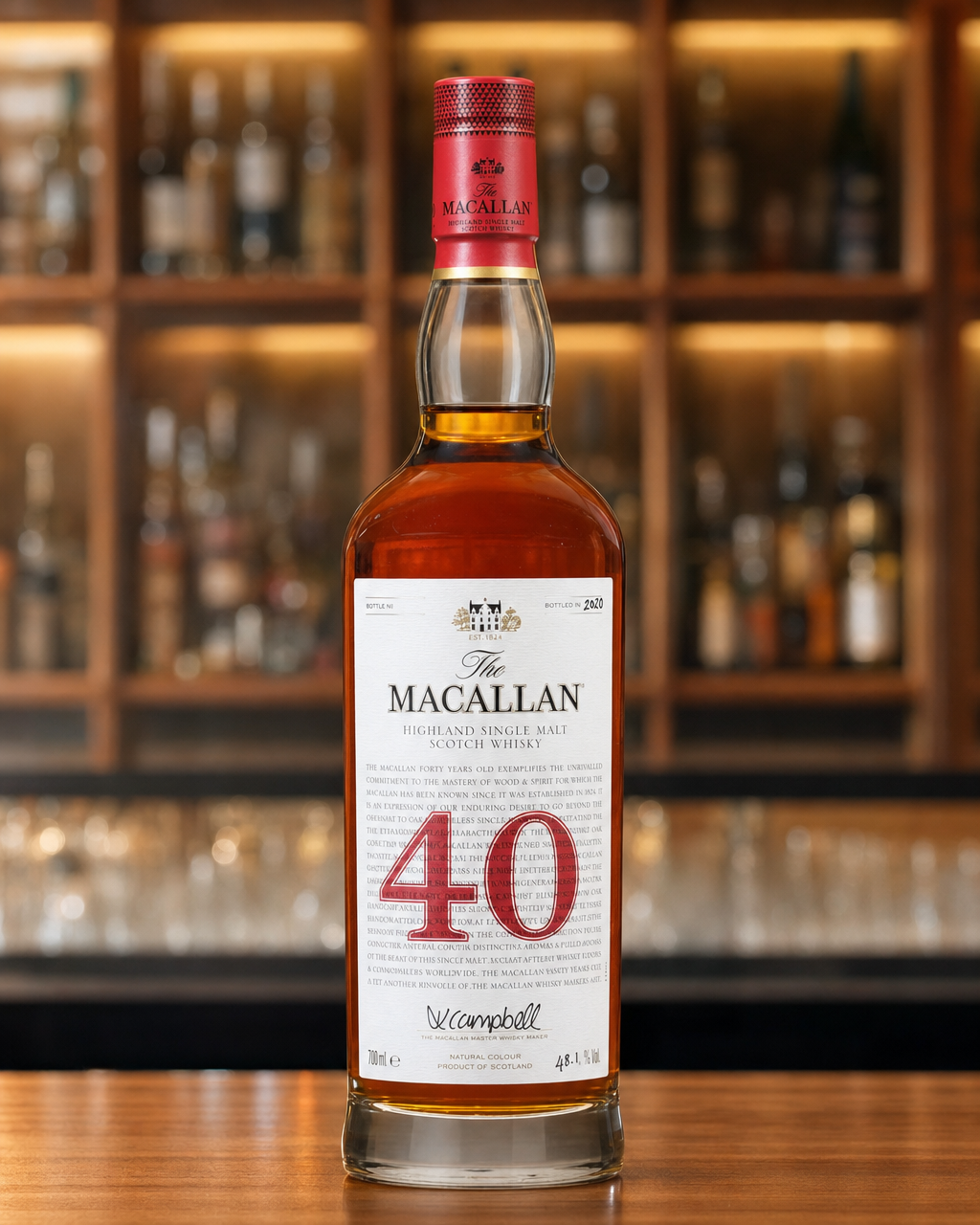 Macallan The Red Collection, 40 Year Old bottle, alternate view