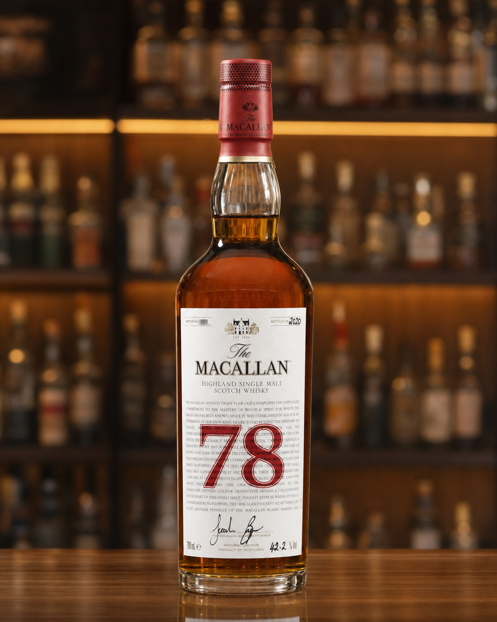 Macallan The Red Collection, 78 Year Old bottle, alternate view