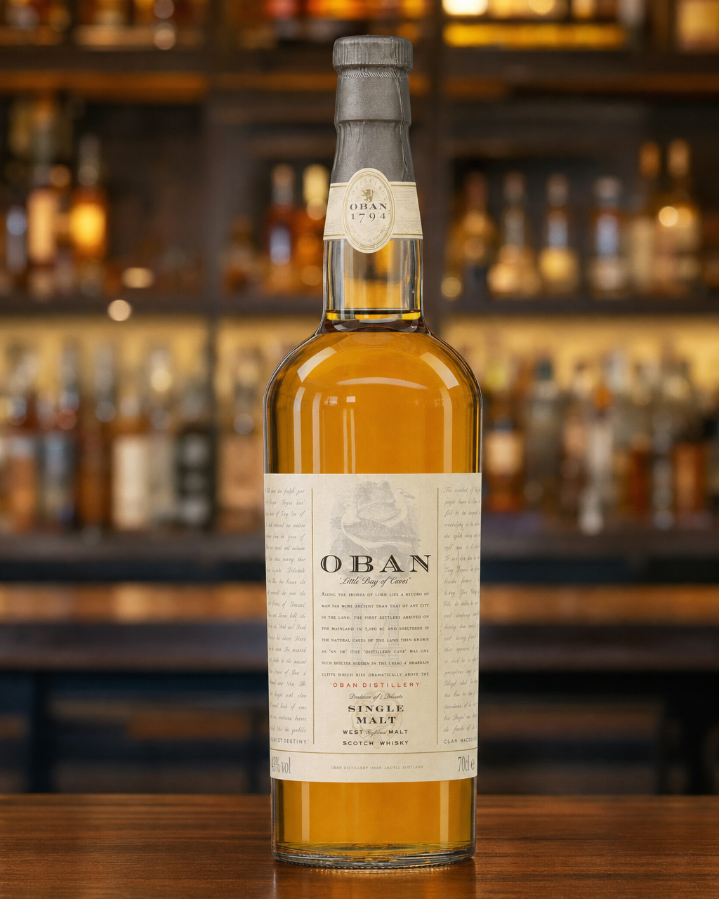 Oban 14 Year Old bottle, alternate view