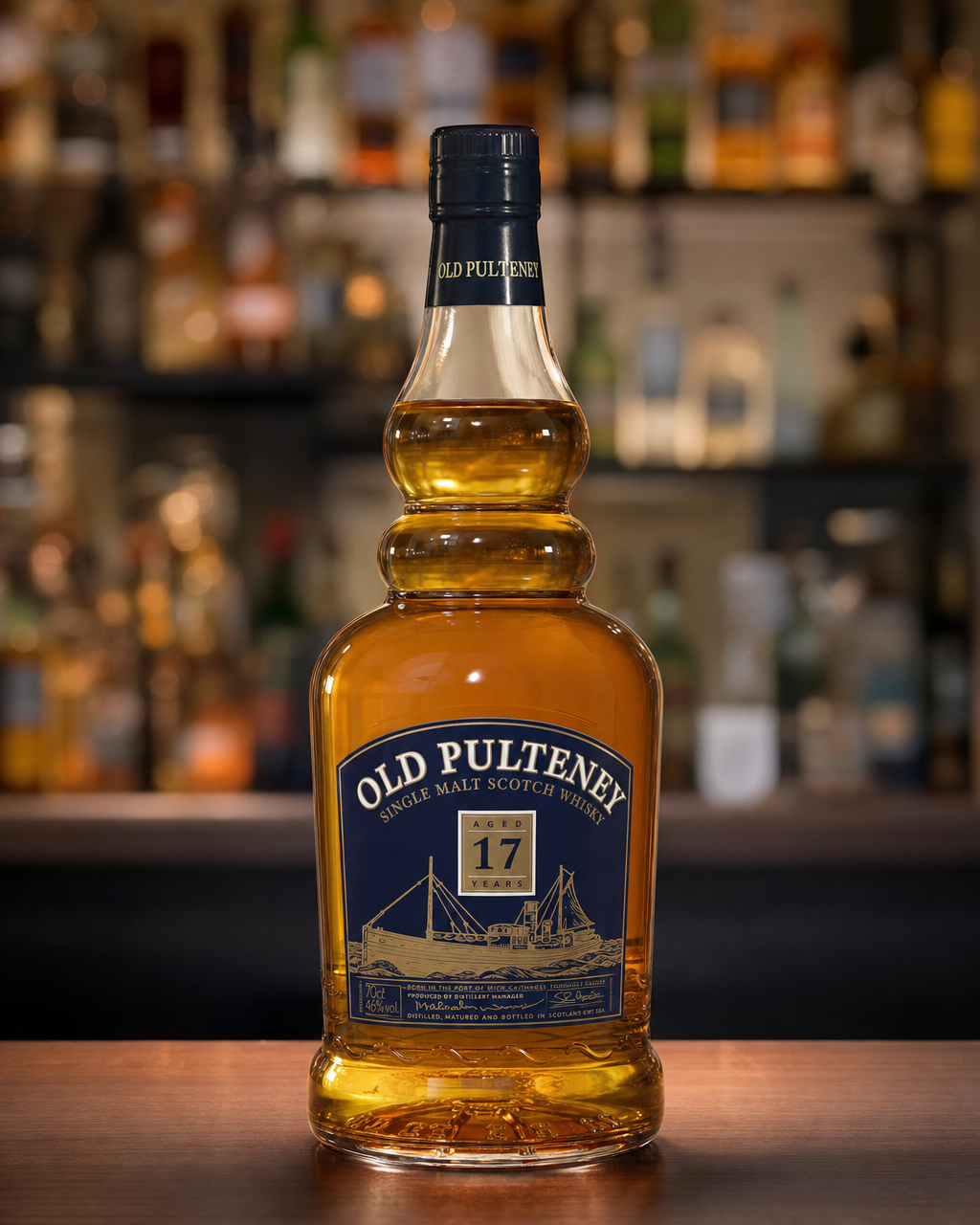 Old Pulteney 17 Year Old bottle, alternate view