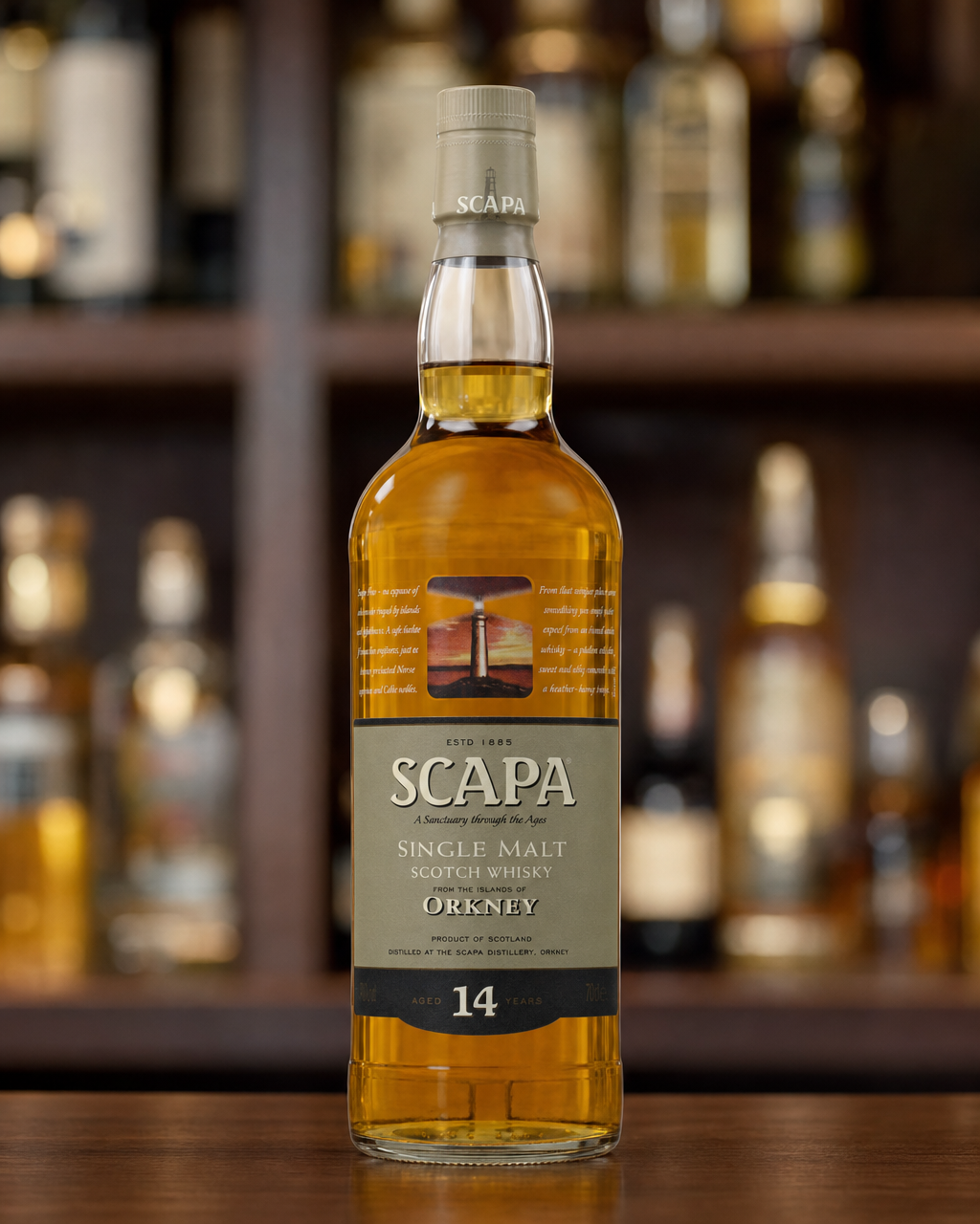 Scapa 14 Year Old bottle, alternate view