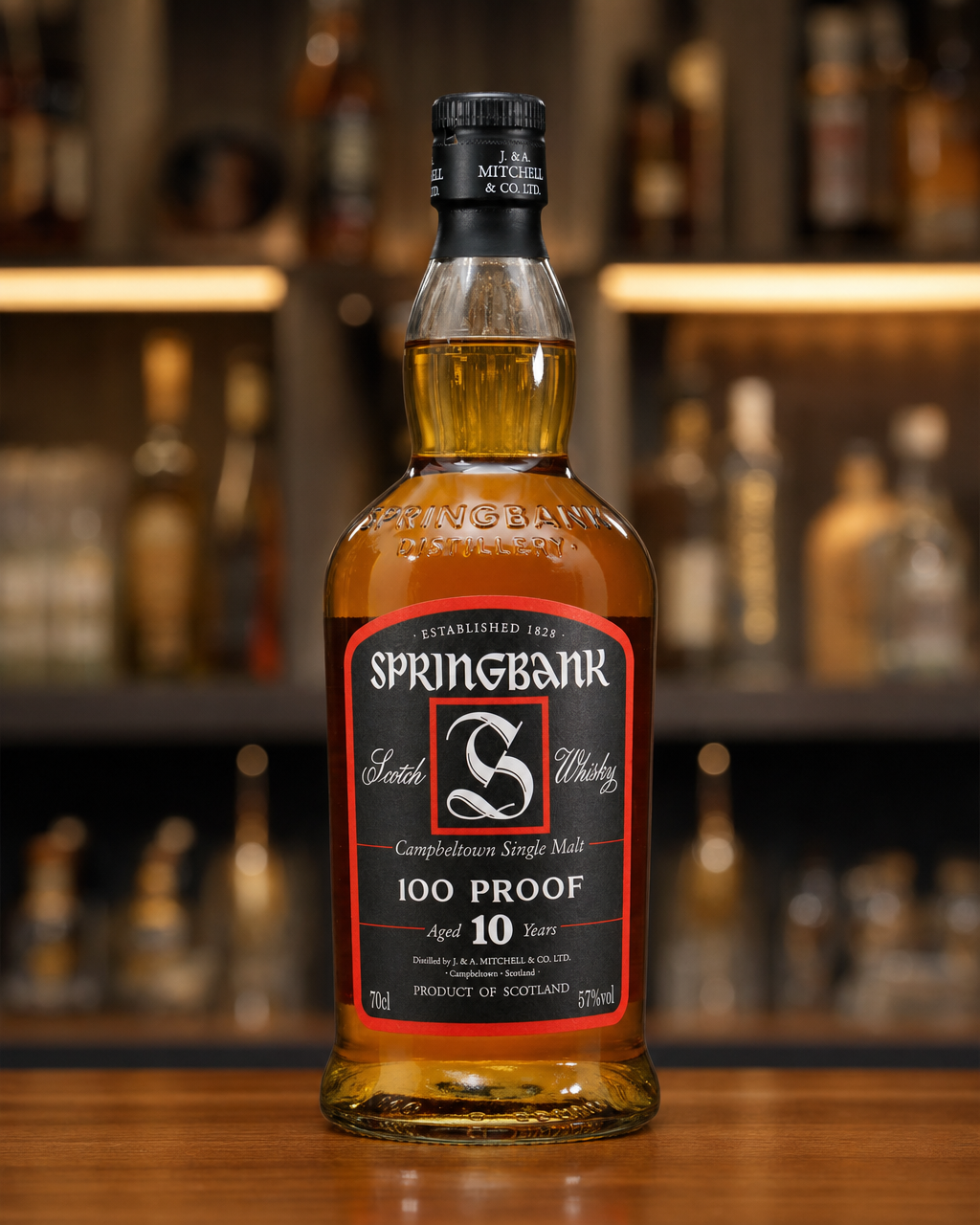 Springbank 10 Year Old bottle, alternate view