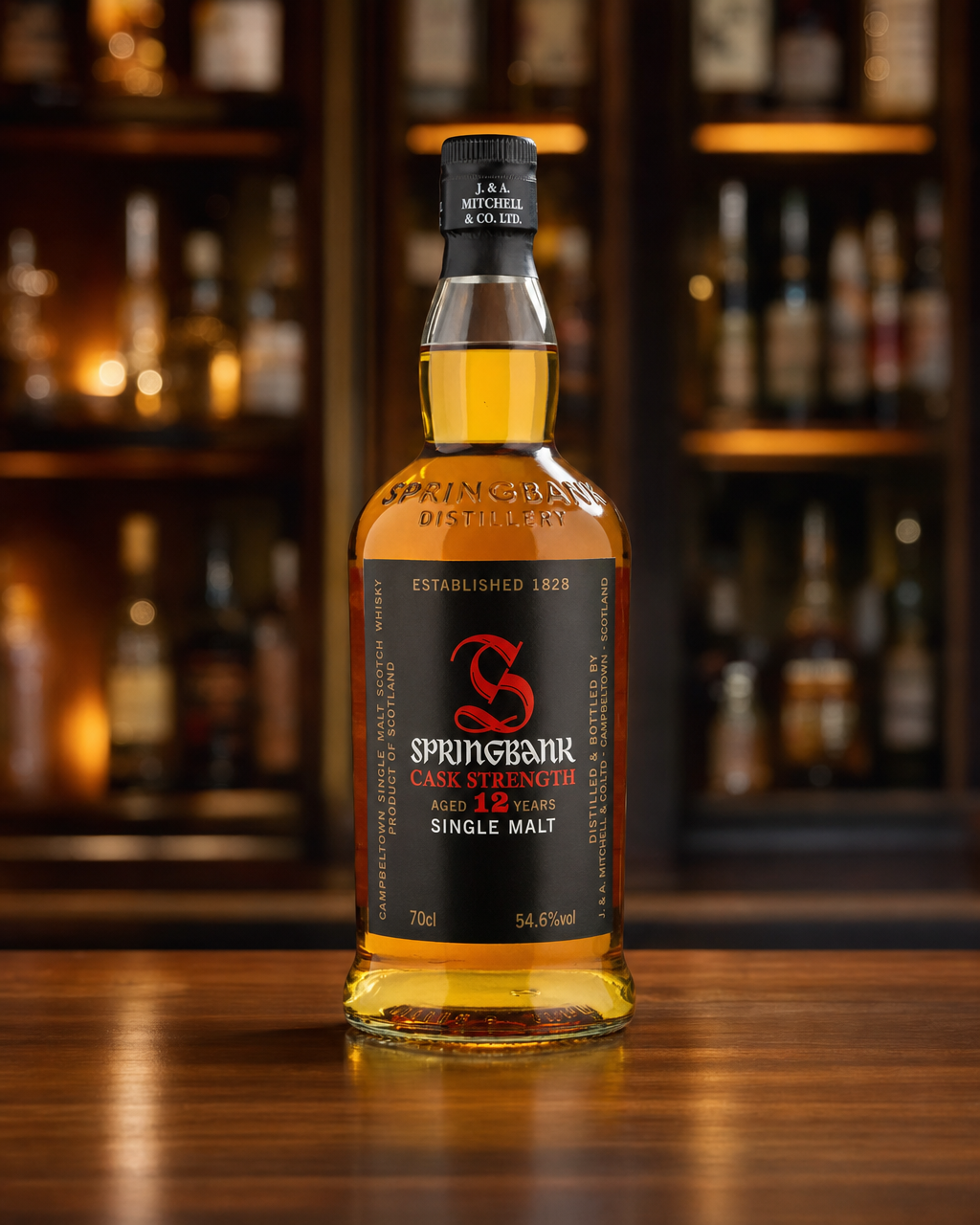 Springbank 12 Years Old (Cask Strength) bottle, alternate view