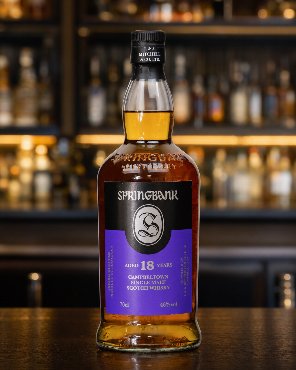 Springbank 18 Year Old (2022) bottle, alternate view