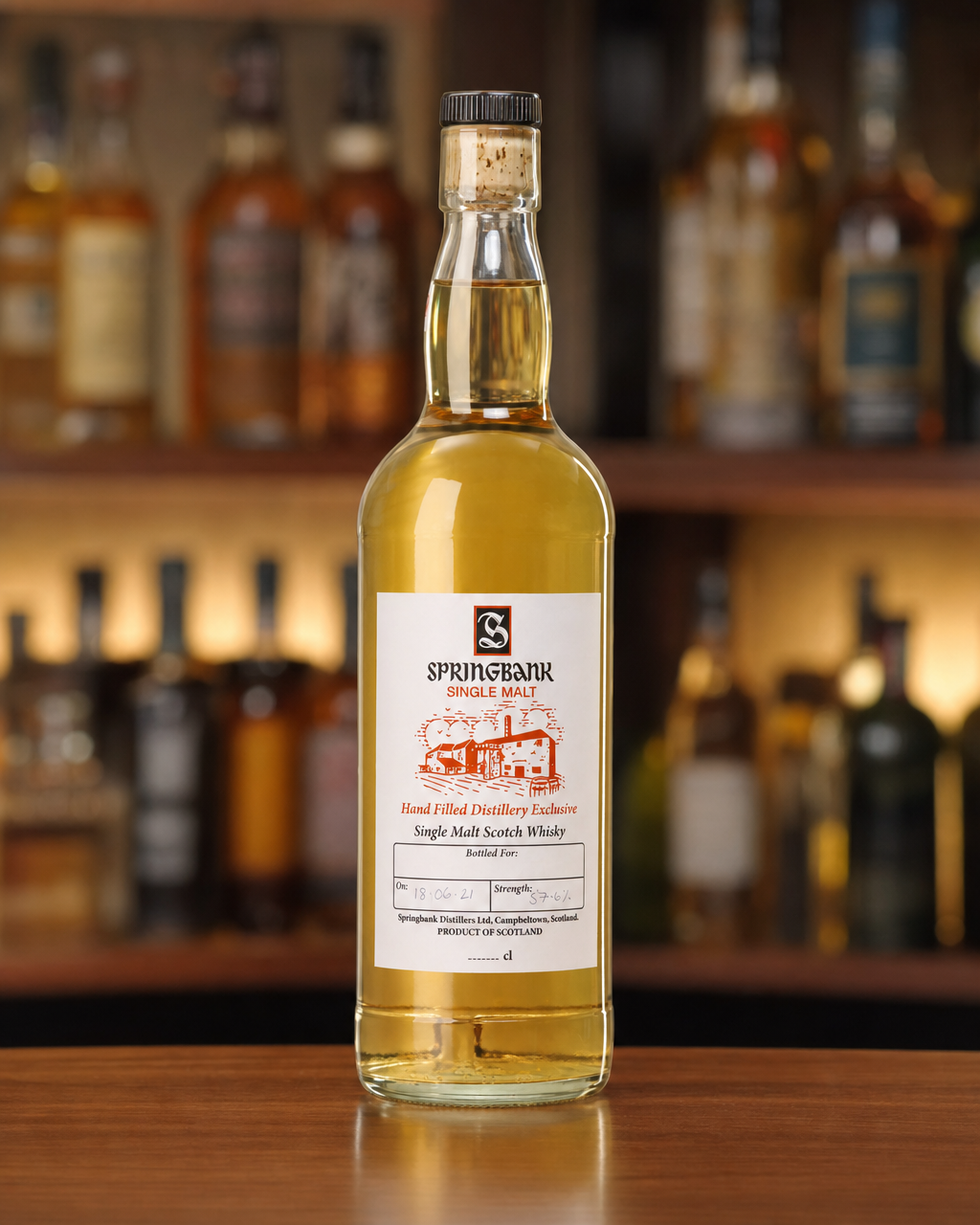 Springbank Hand Filled Distillery Exclusive bottle, alternate view