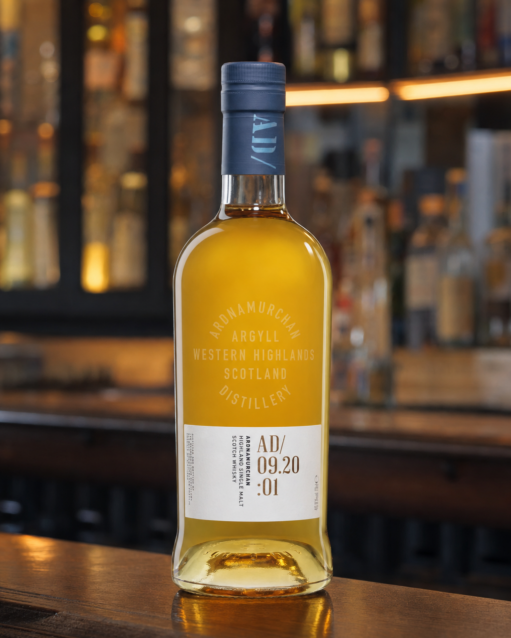 Ardnamurchan AD/09.20:01 Inaugural Release bottle, alternate view