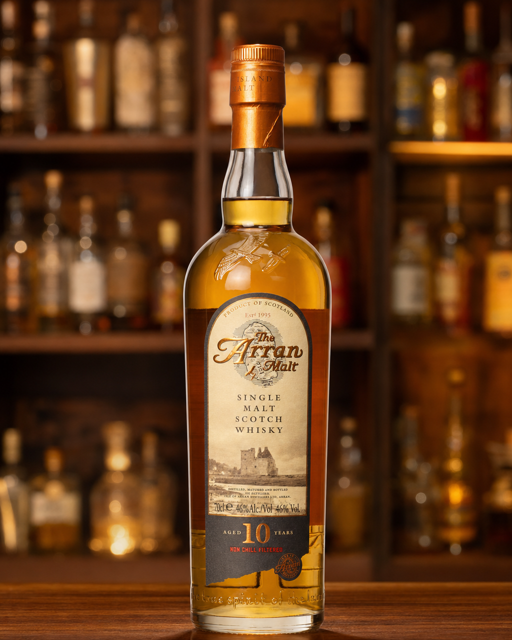 Arran 10 Year Old bottle, alternate view