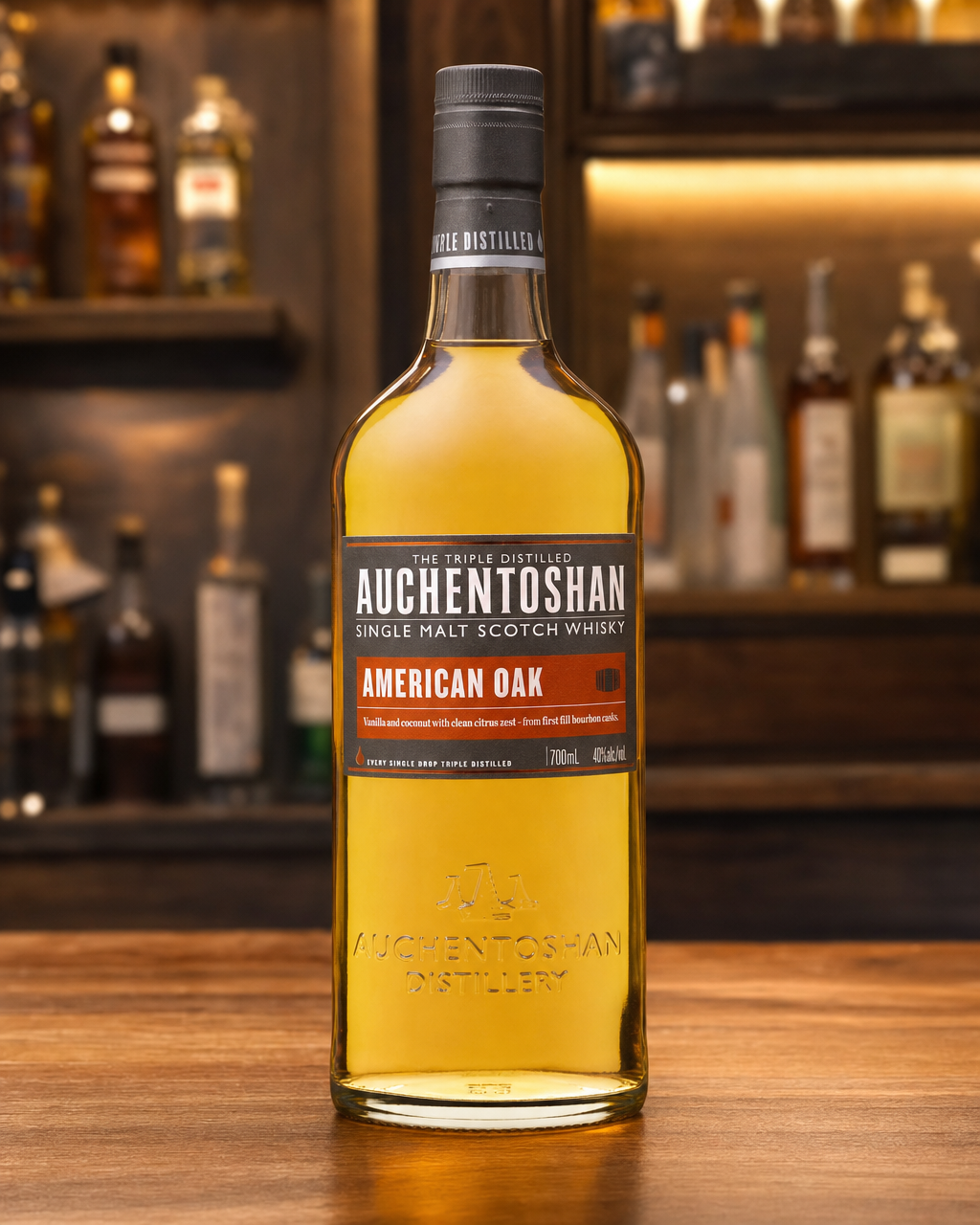 Auchentoshan American Oak bottle, alternate view
