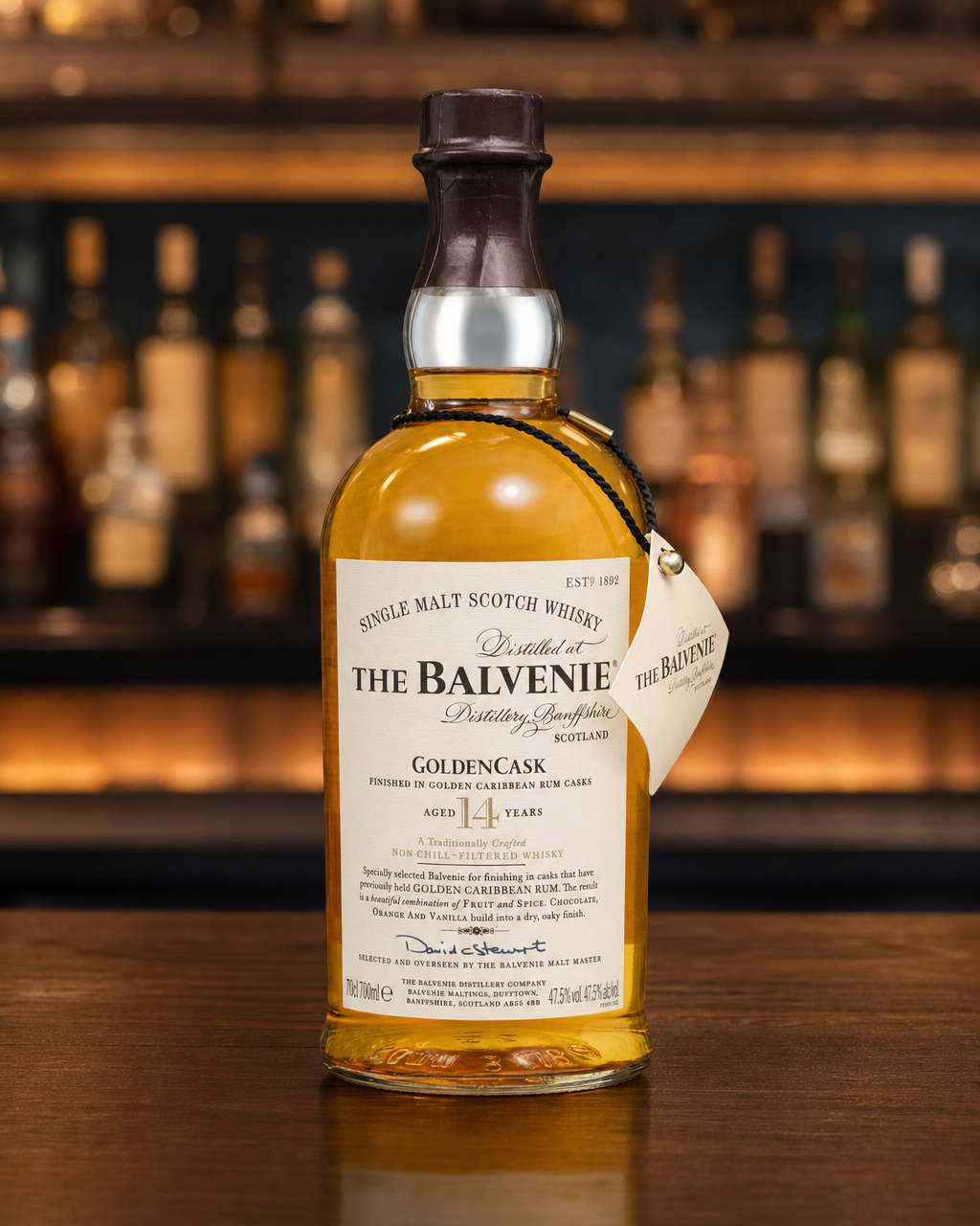 Balvenie 14 Year Old Golden Cask bottle, alternate view