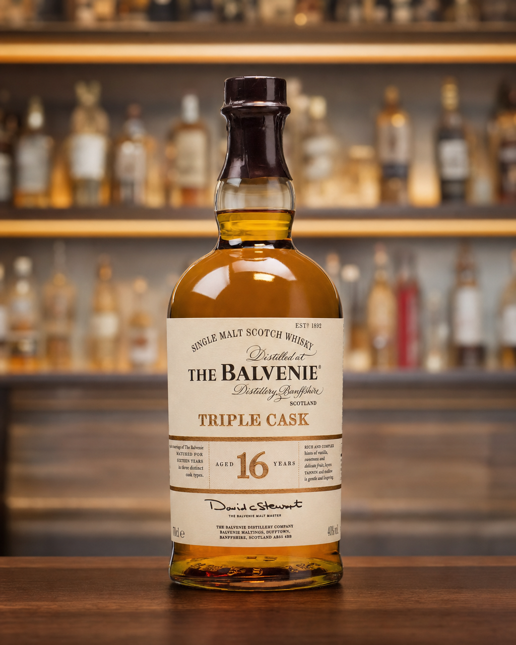 Balvenie 16 Year Old Triple Cask bottle, alternate view