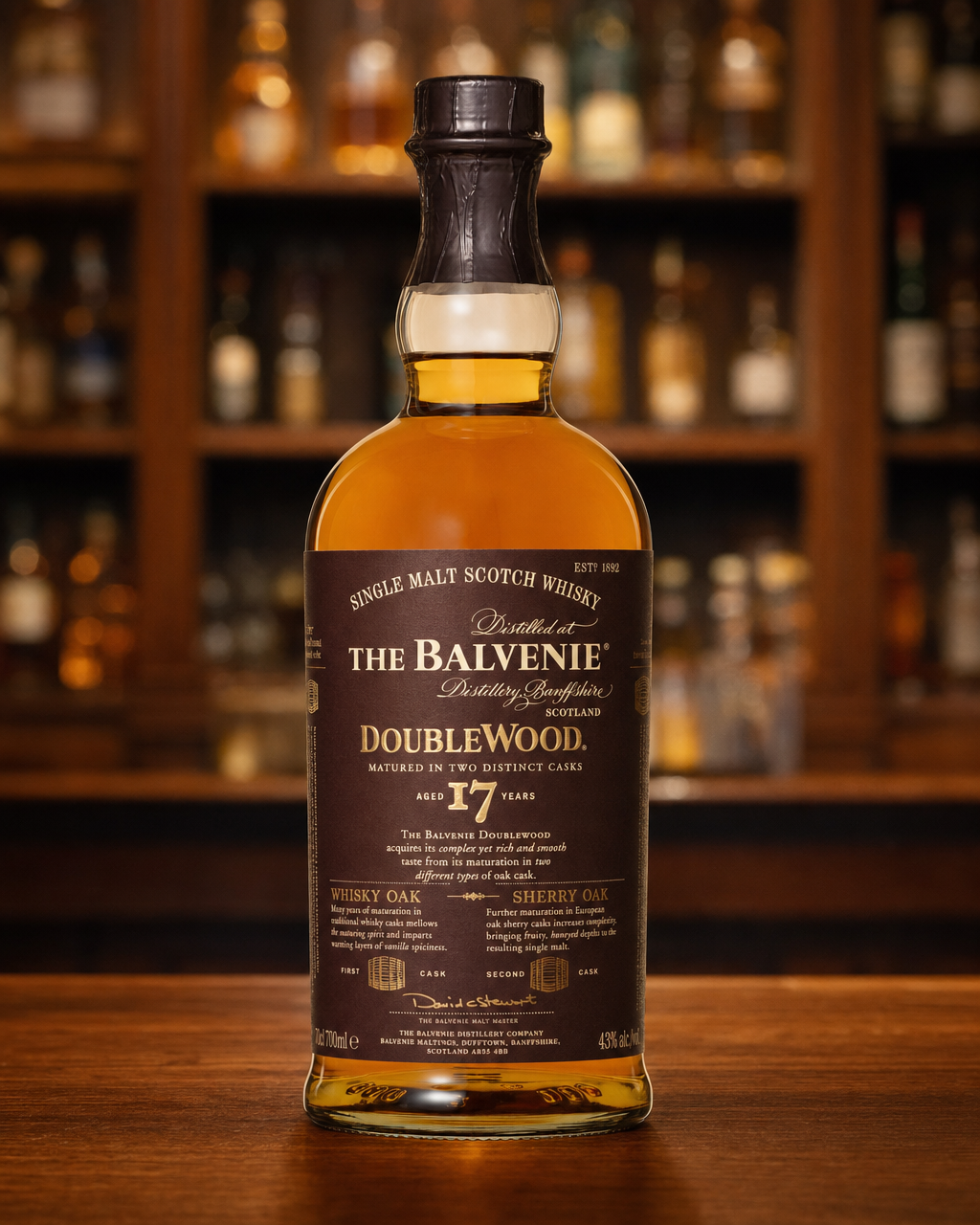 Balvenie 17 Year Old DoubleWood bottle, alternate view