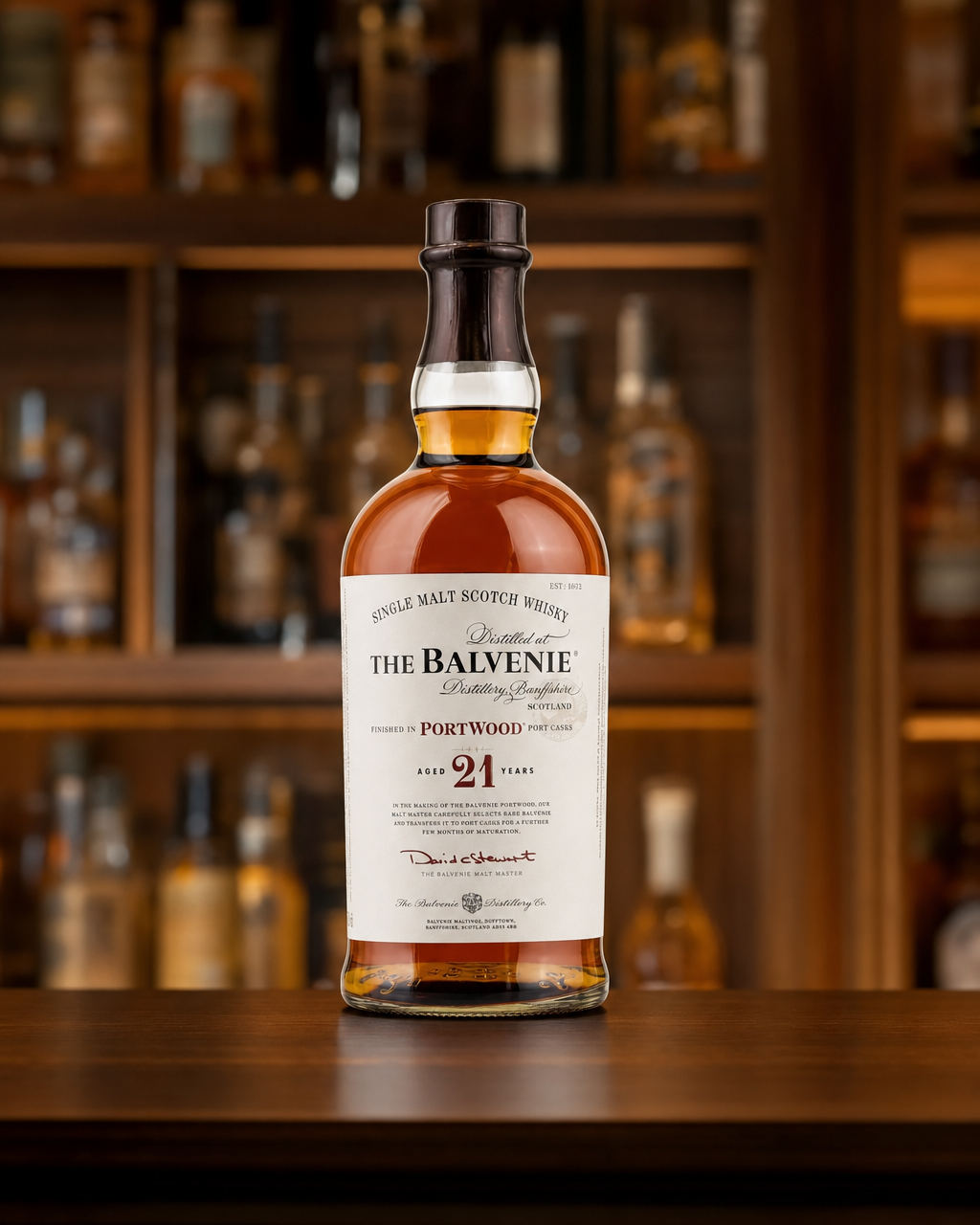 Balvenie 21 Year Old PortWood bottle, alternate view