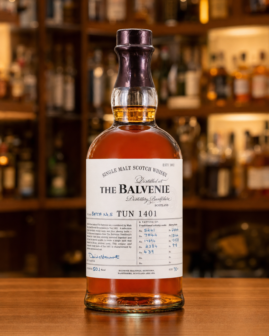 Balvenie Tun 1401 Batch #5 bottle, alternate view