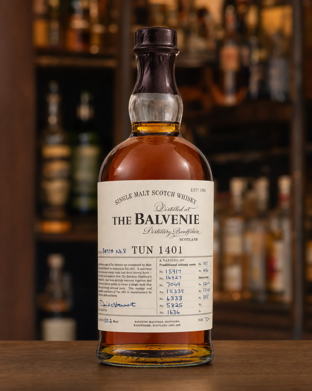 Balvenie Tun 1401 Batch #8 bottle, alternate view