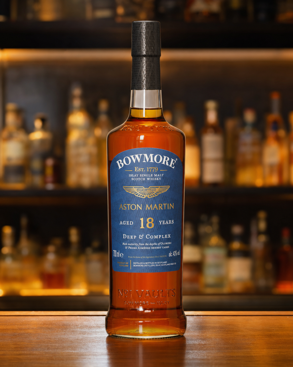 Bowmore 18 Year Old Aston Martin Edition #3 bottle, alternate view