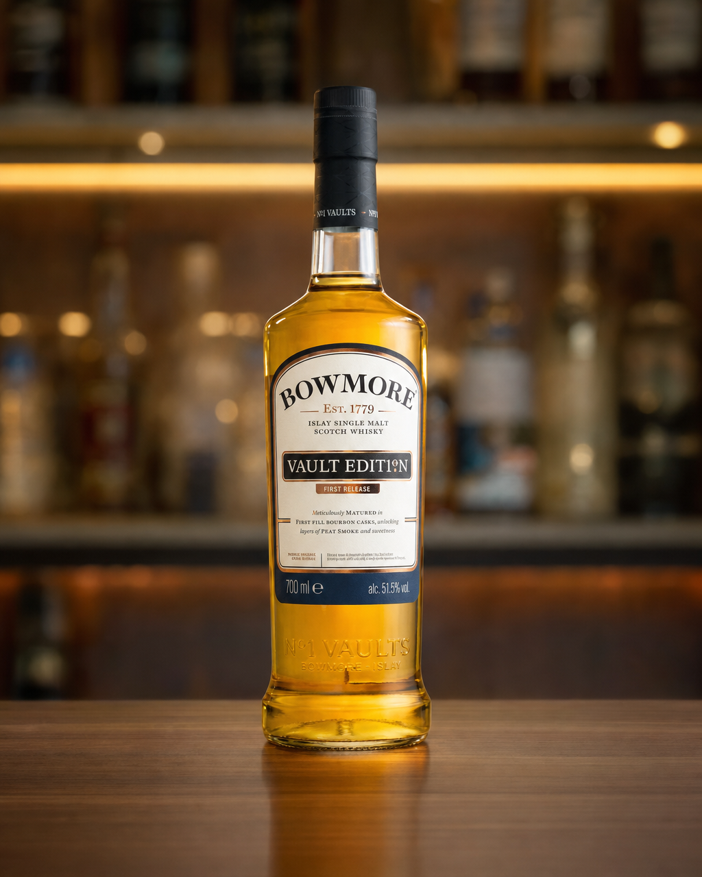 Bowmore Vault Edition First Release bottle, alternate view