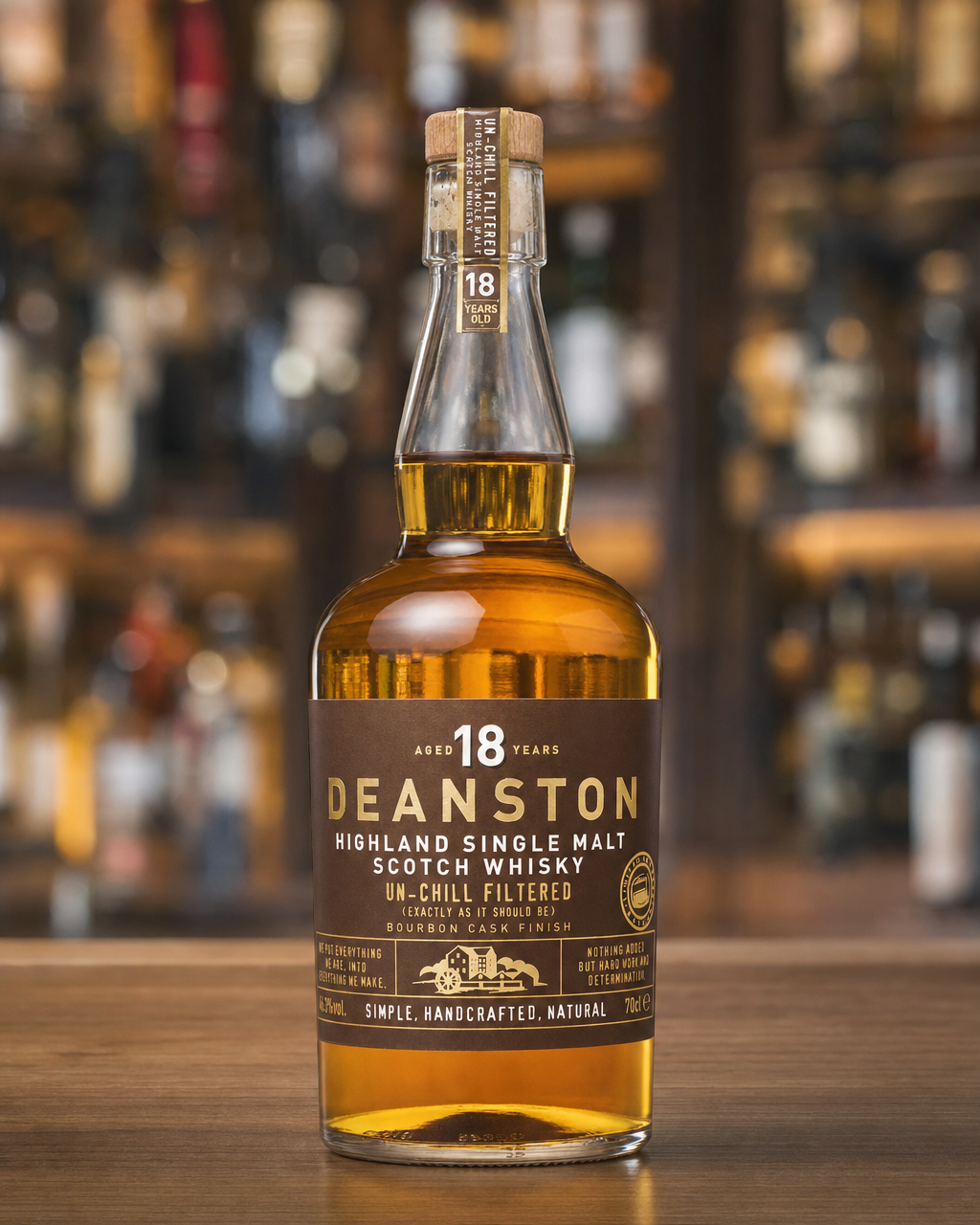 Deanston 18 Year Old bottle, alternate view