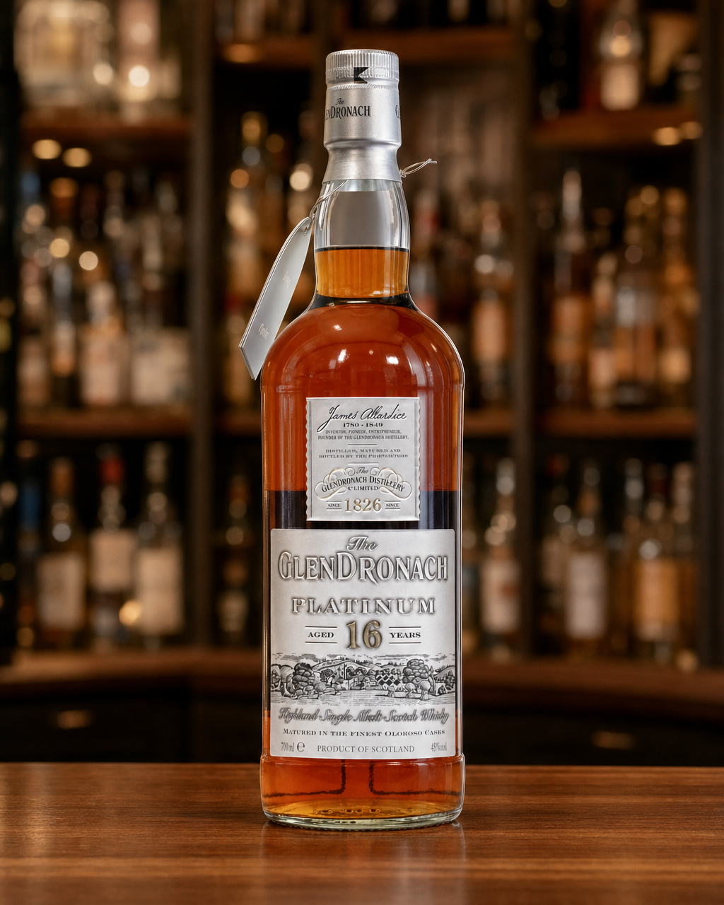 GlenDronach 16 Year Old Platinum bottle, alternate view