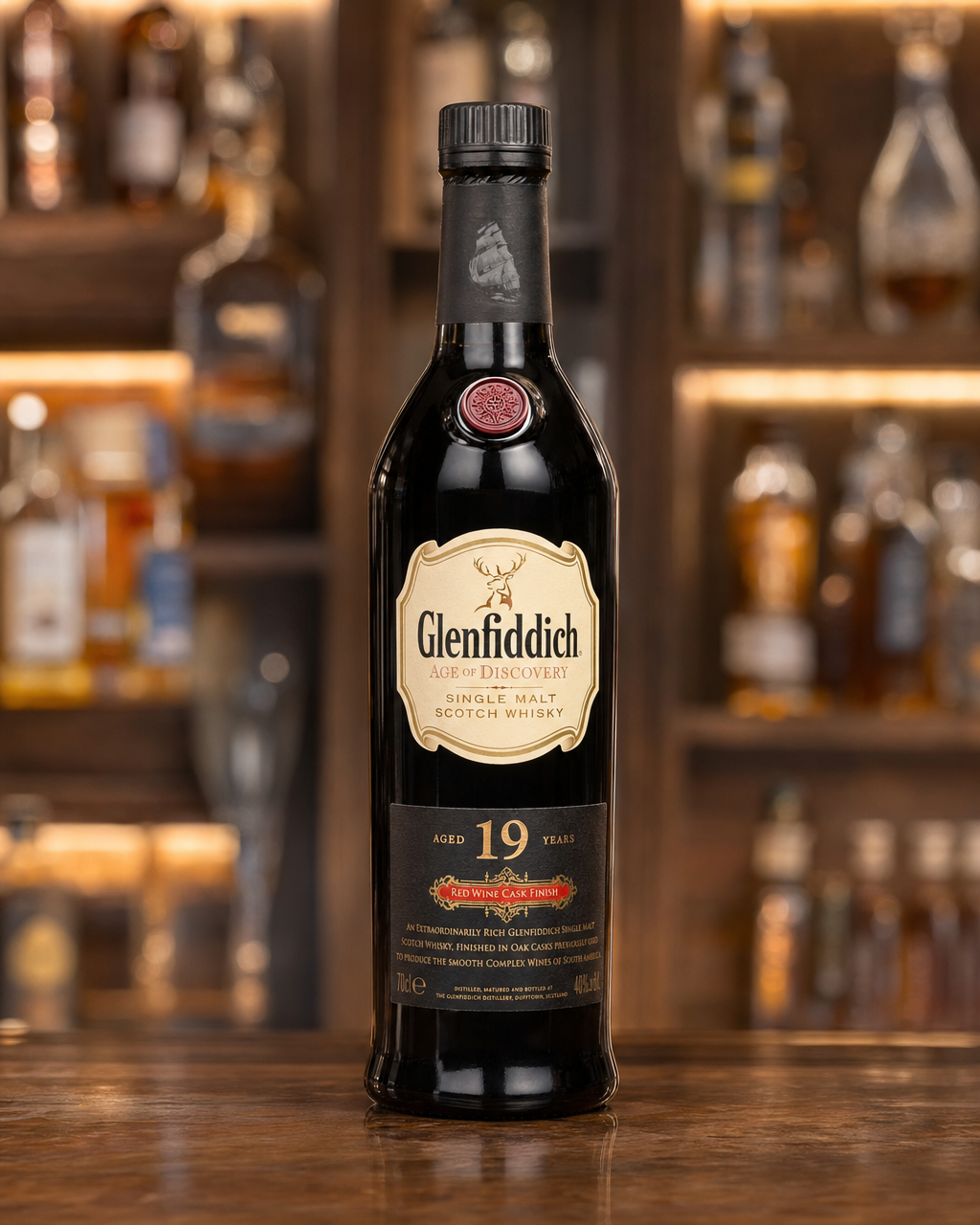 Glenfiddich Age Of Discovery 19 Year Old Red Wine Cask Finish bottle, alternate view