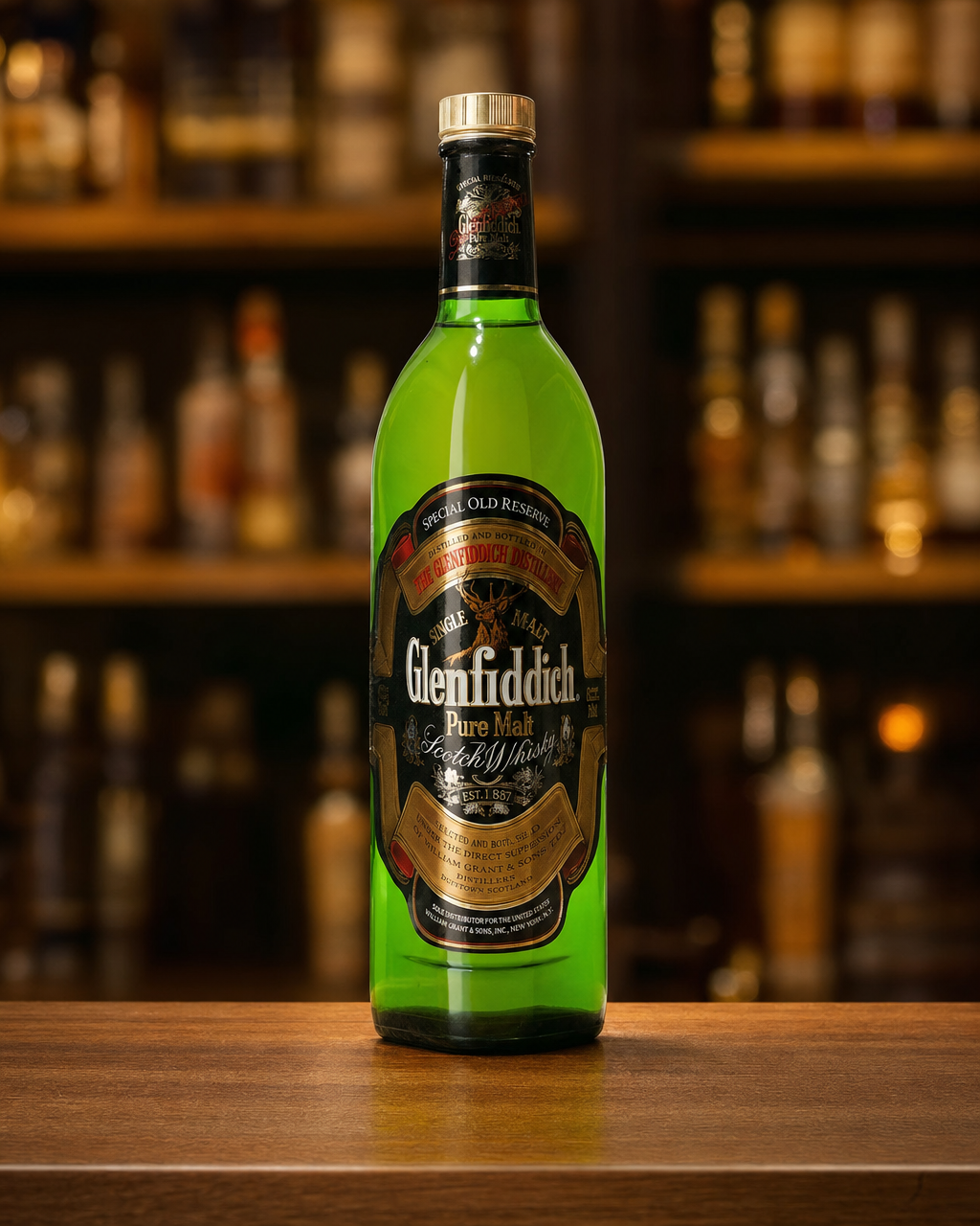 Glenfiddich Pure Malt 75cl bottle, alternate view
