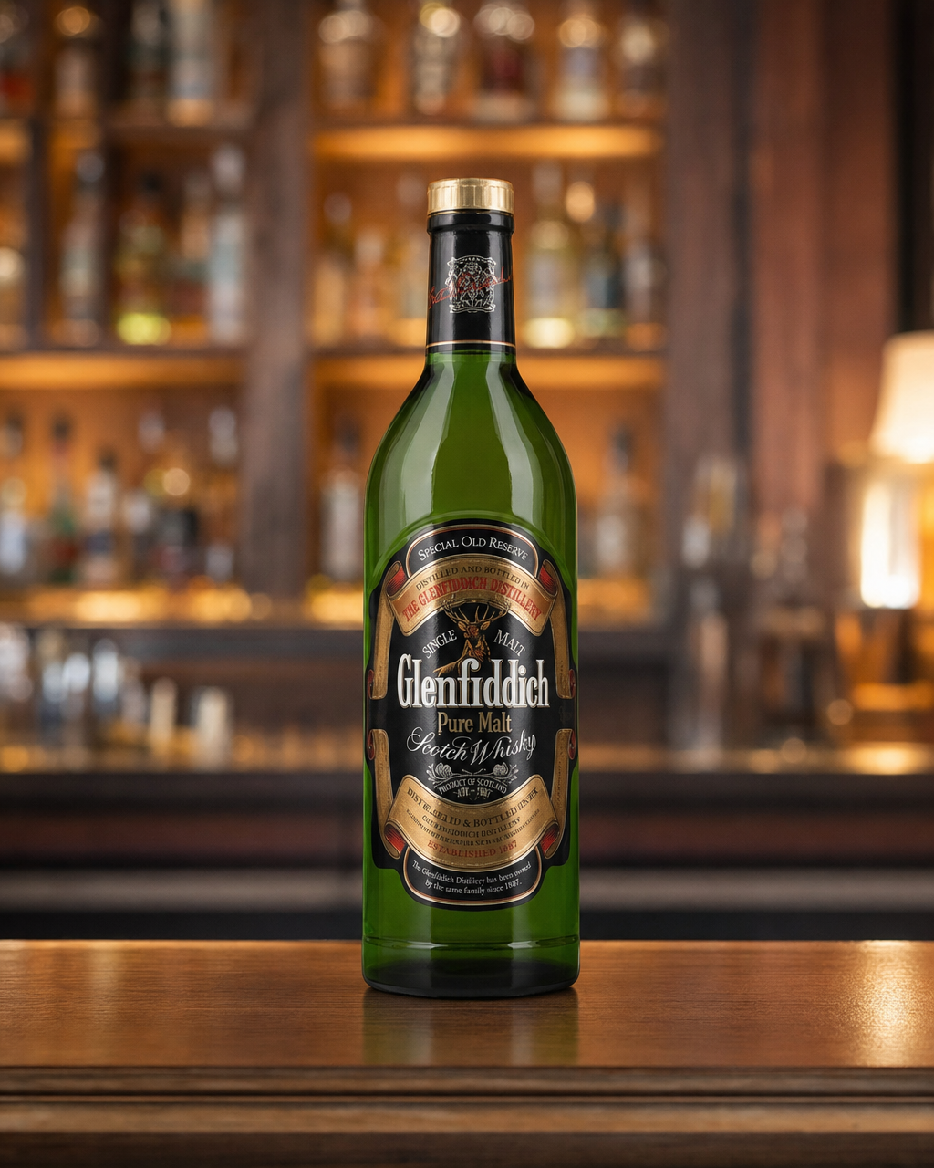 Glenfiddich Special Old Reserve Pure Malt / Bottled 1990s bottle, alternate view